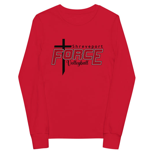 Performance | Youth Long Sleeve T-Shirt | Shreveport Force Volleyball | Crest Logo