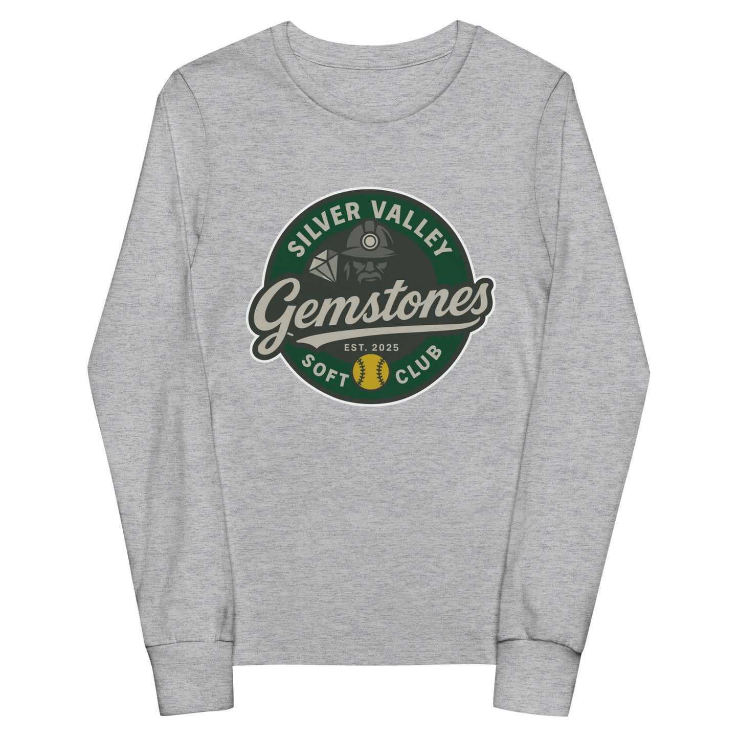Performance | Youth Long Sleeve T-Shirt | Silver Valley Gemstones | Badge Logo