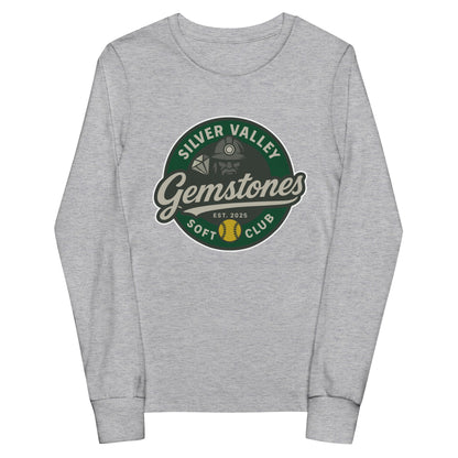 Performance | Youth Long Sleeve T-Shirt | Silver Valley Gemstones | Badge Logo