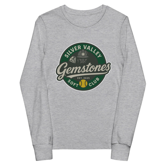 Performance | Youth Long Sleeve T-Shirt | Silver Valley Gemstones | Badge Logo