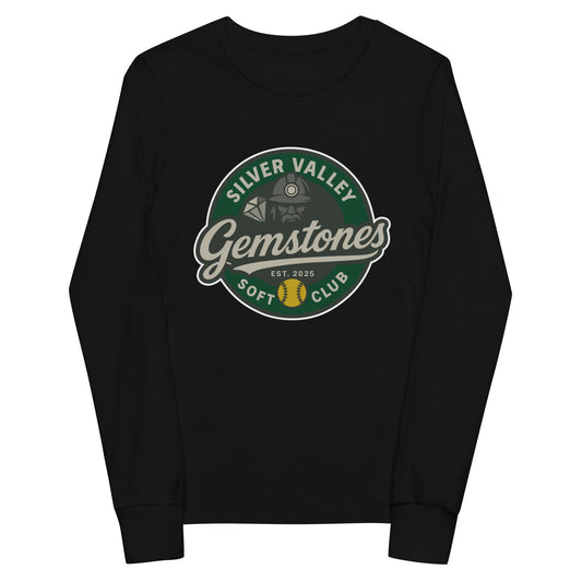 Performance | Youth Long Sleeve T-Shirt | Silver Valley Gemstones | Badge Logo