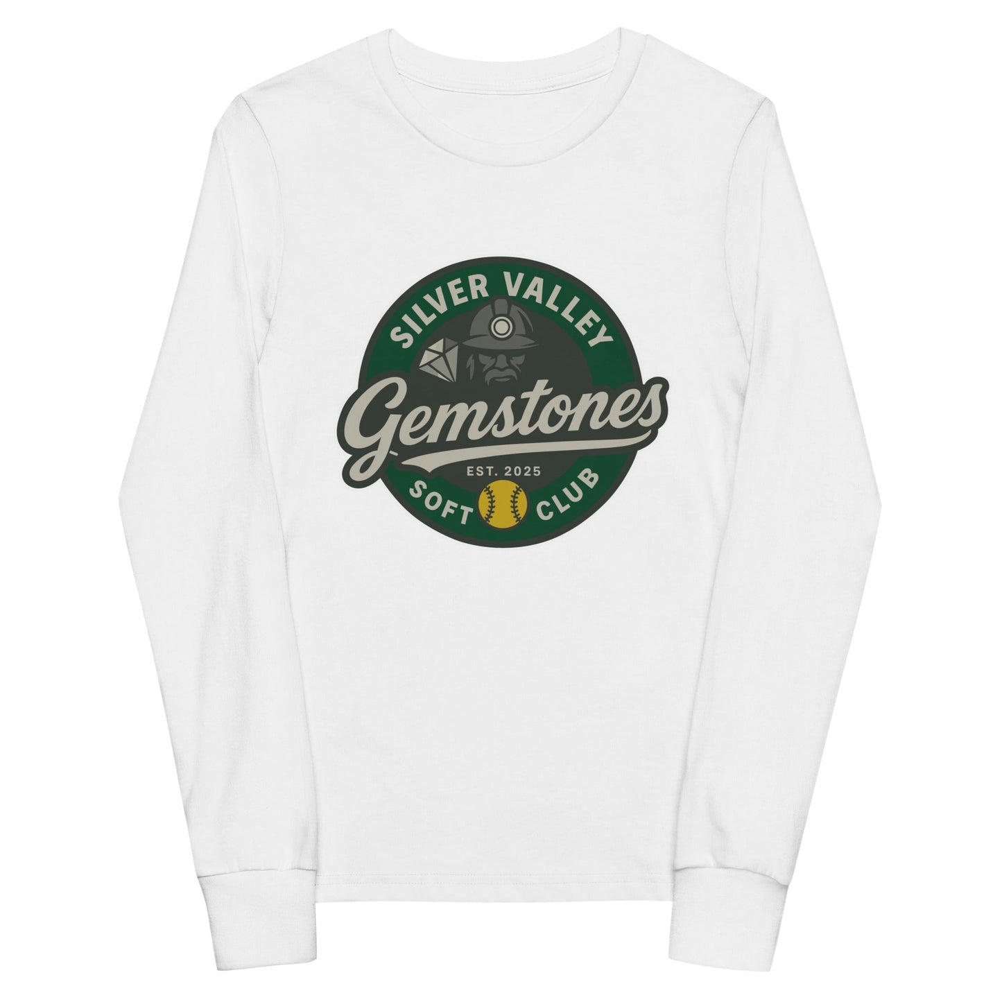 Performance | Youth Long Sleeve T-Shirt | Silver Valley Gemstones | Badge Logo