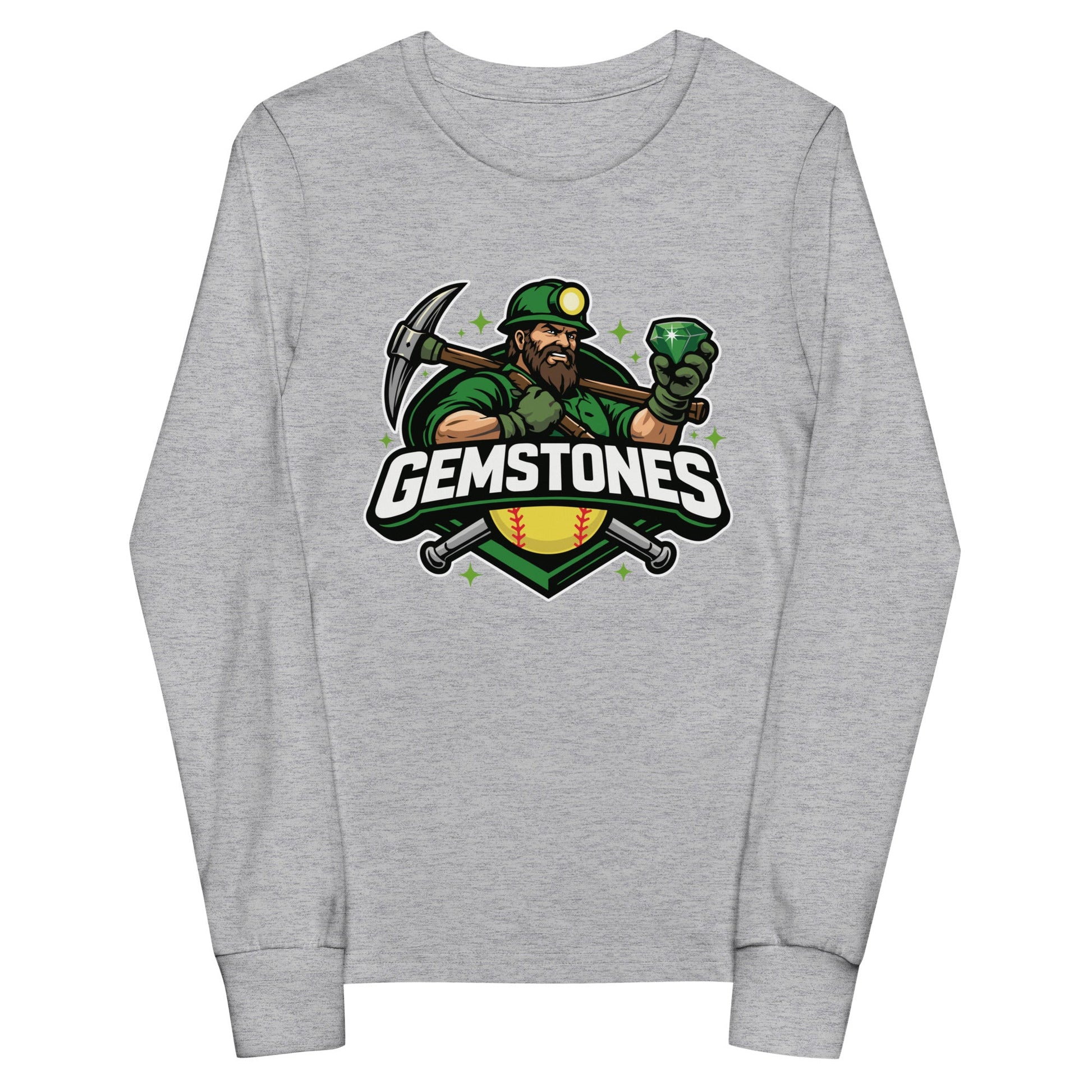 Performance | Youth Long Sleeve T-Shirt | Silver Valley Gemstones | Emerald Valley Logo