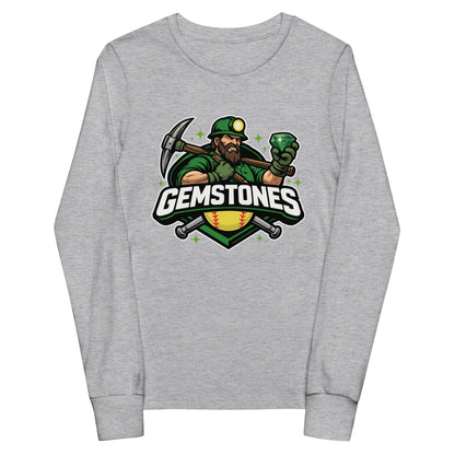 Performance | Youth Long Sleeve T-Shirt | Silver Valley Gemstones | Emerald Valley Logo