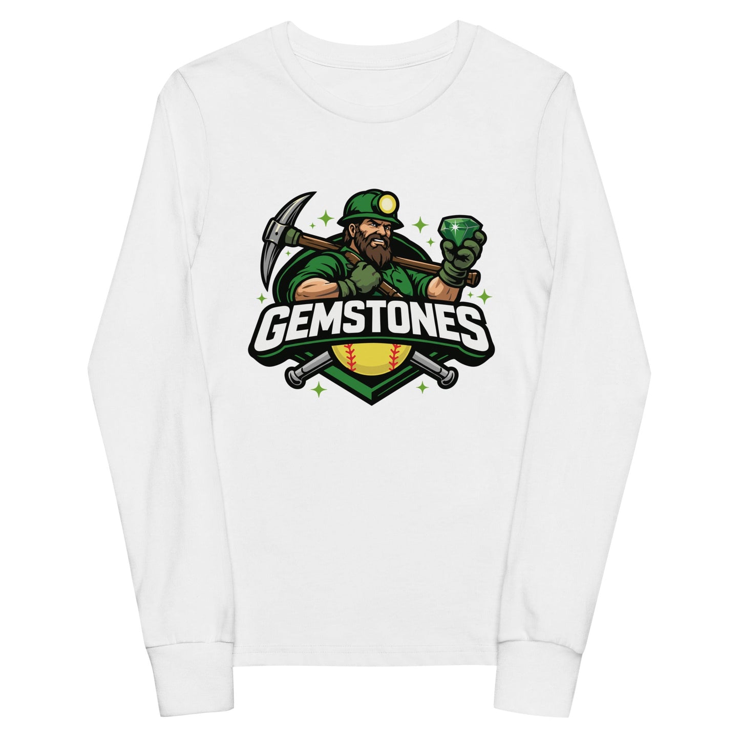 Performance | Youth Long Sleeve T-Shirt | Silver Valley Gemstones | Emerald Valley Logo