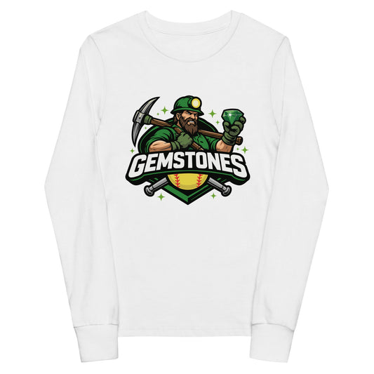 Performance | Youth Long Sleeve T-Shirt | Silver Valley Gemstones | Emerald Valley Logo