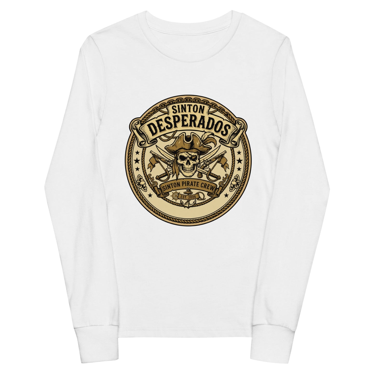 Performance | Youth Long Sleeve T-Shirt | Sinton Desperados Baseball | Badge Logo