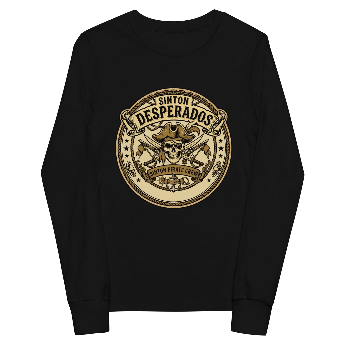 Performance | Youth Long Sleeve T-Shirt | Sinton Desperados Baseball | Badge Logo