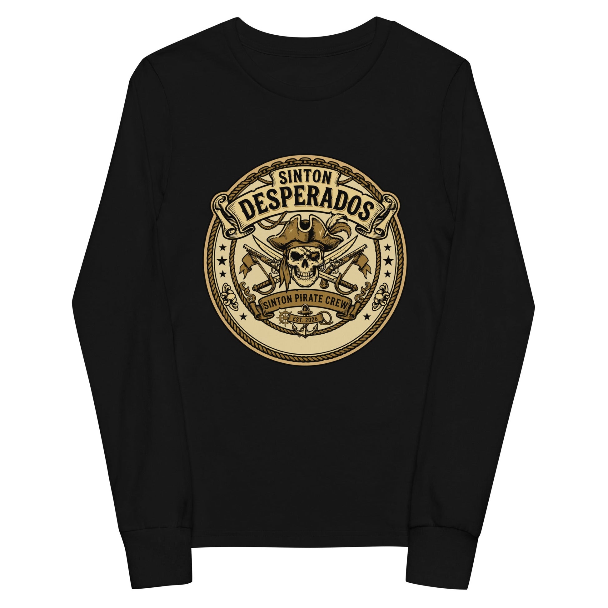 Performance | Youth Long Sleeve T-Shirt | Sinton Desperados Baseball | Badge Logo