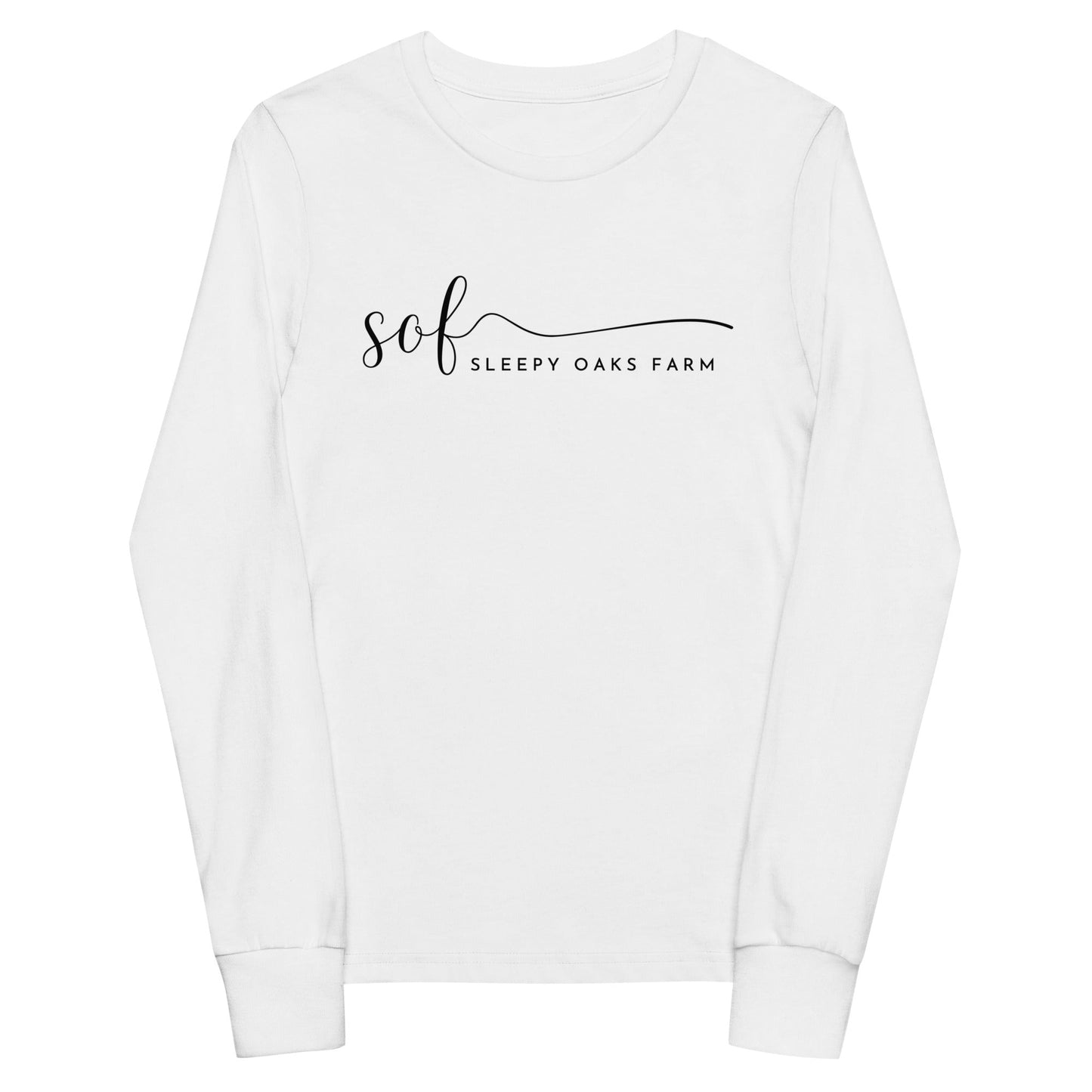 Performance | Youth Long Sleeve T-Shirt | Sleepy Oaks Farm | Script Logo