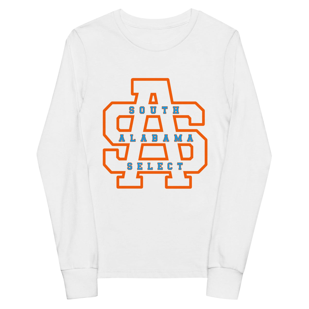 Performance | Youth Long Sleeve T-Shirt | South Alabama Select 8U | Letter Crest Logo