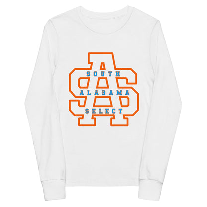 Performance | Youth Long Sleeve T-Shirt | South Alabama Select 8U | Letter Crest Logo