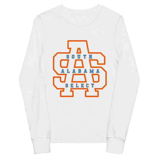 Performance | Youth Long Sleeve T-Shirt | South Alabama Select 8U | Letter Crest Logo