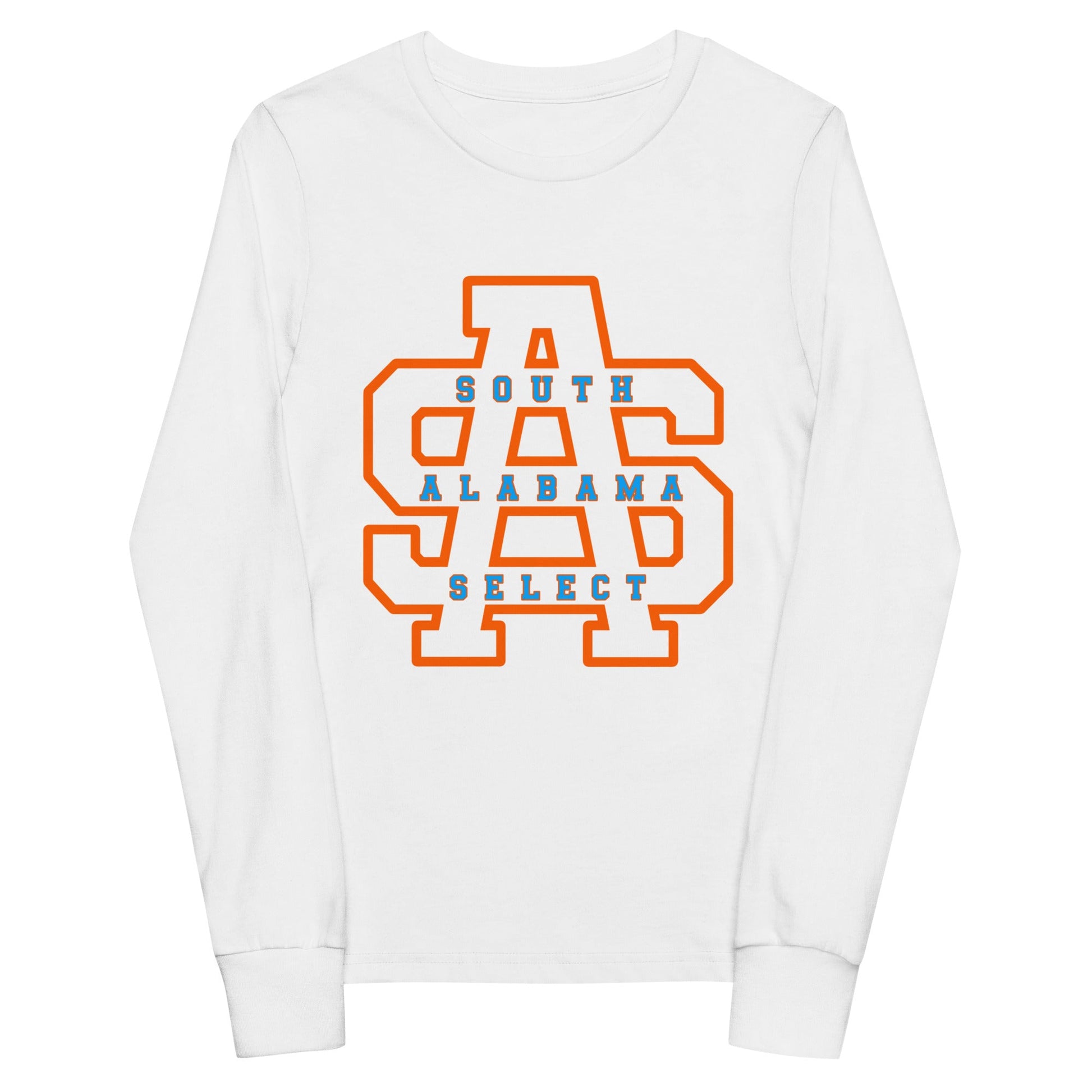 Performance | Youth Long Sleeve T-Shirt | South Alabama Select 8U | Letter Crest Logo