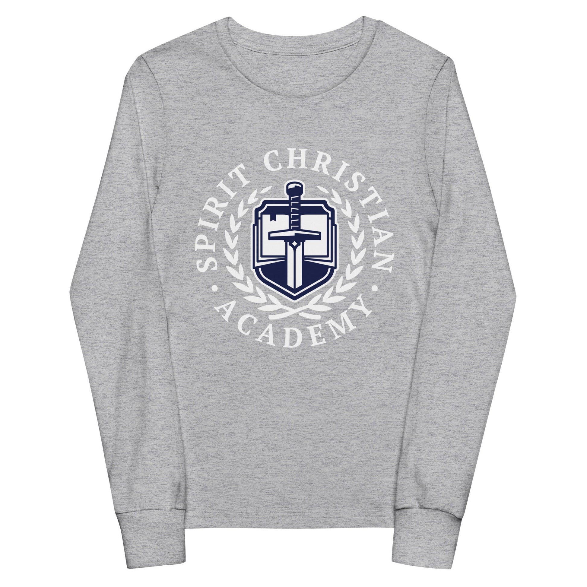 Performance | Youth Long Sleeve T-Shirt | Spirit Christian Academy | White Script Logo