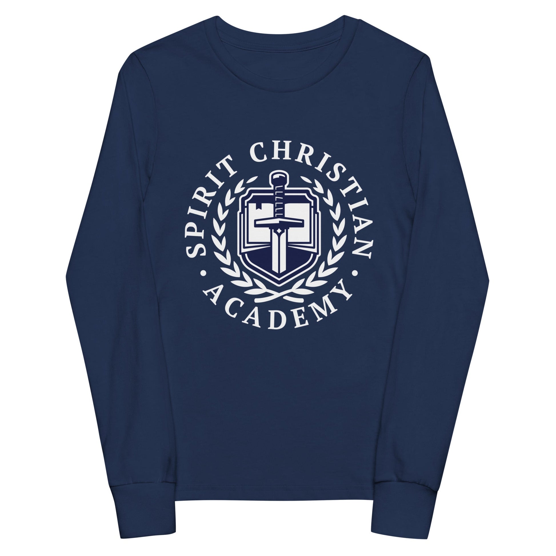 Performance | Youth Long Sleeve T-Shirt | Spirit Christian Academy | White Script Logo