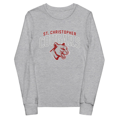 Performance | Youth Long Sleeve T-Shirt | St. Christopher Cougars | Classic Logo