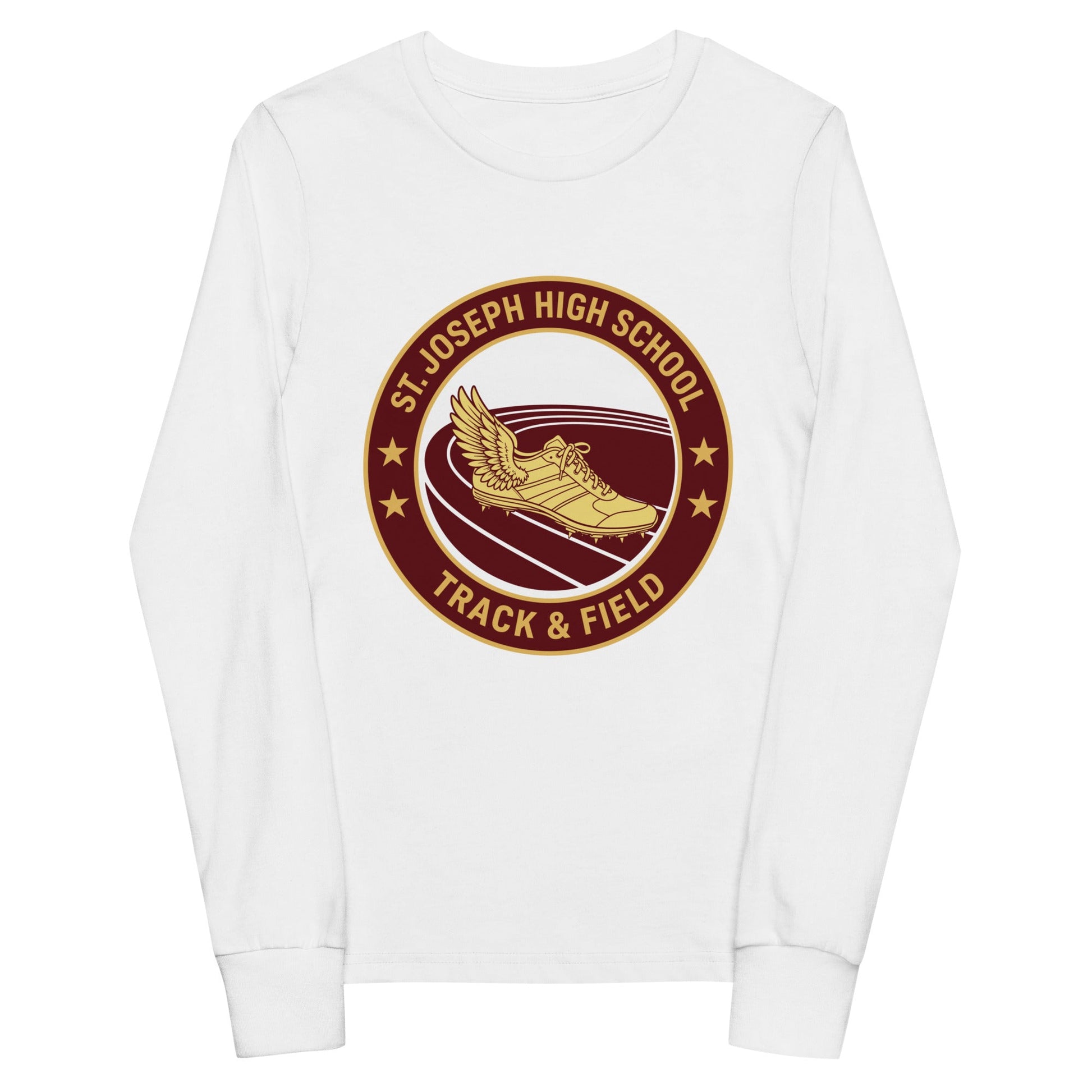 Performance | Youth Long Sleeve T-Shirt | St. Joseph High School - Track & Field | Badge Logo