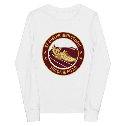 Performance | Youth Long Sleeve T-Shirt | St. Joseph High School - Track & Field | Badge Logo