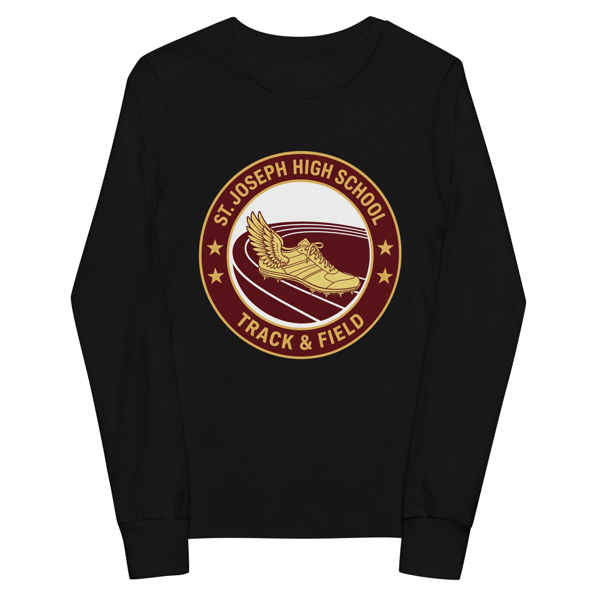 Performance | Youth Long Sleeve T-Shirt | St. Joseph High School - Track & Field | Badge Logo