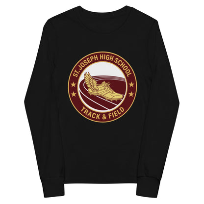 Performance | Youth Long Sleeve T-Shirt | St. Joseph High School - Track & Field | Badge Logo