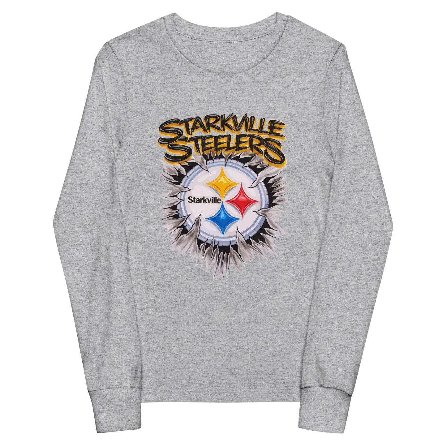 Performance | Youth Long Sleeve T-Shirt | Starkville Steelers | Ripped Logo