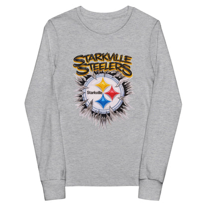 Performance | Youth Long Sleeve T-Shirt | Starkville Steelers | Ripped Logo