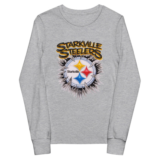 Performance | Youth Long Sleeve T-Shirt | Starkville Steelers | Ripped Logo