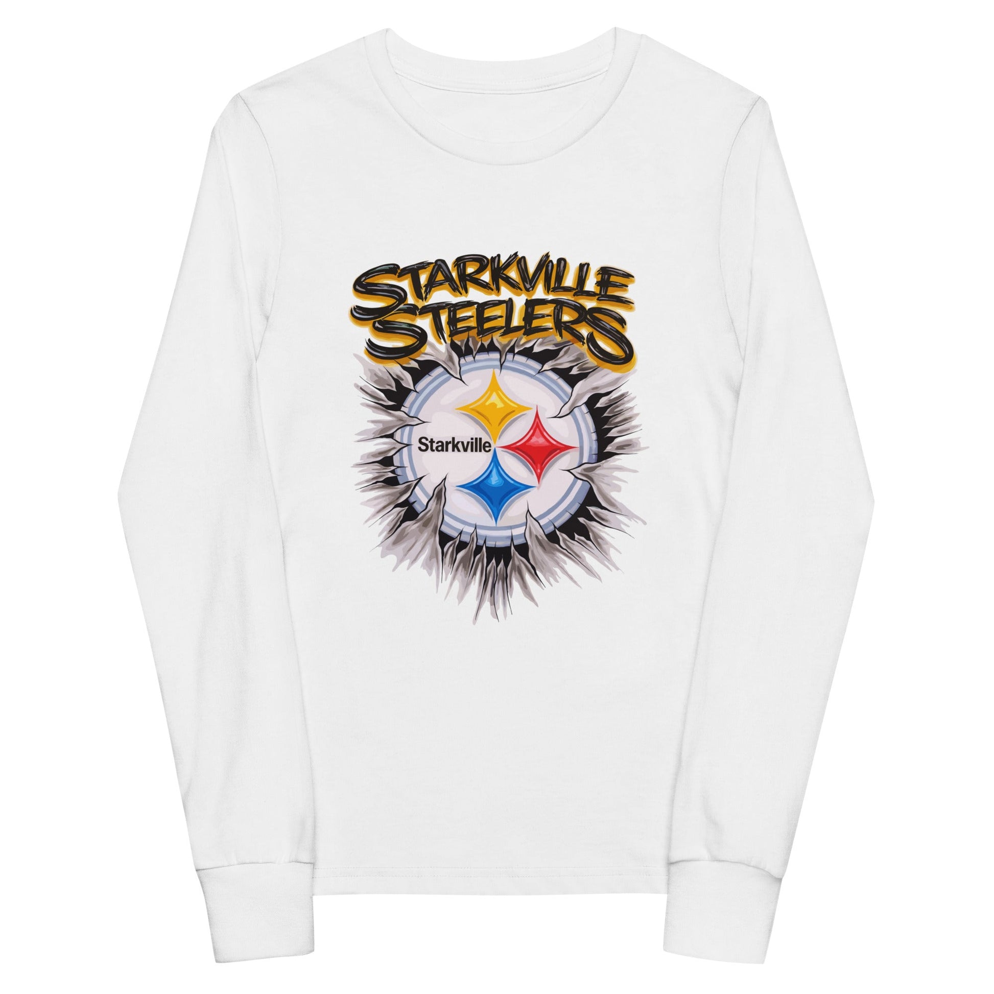 Performance | Youth Long Sleeve T-Shirt | Starkville Steelers | Ripped Logo