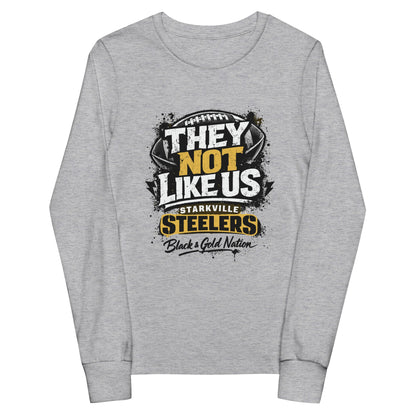 Performance | Youth Long Sleeve T-Shirt | Starkville Steelers | They Not Like Us Logo