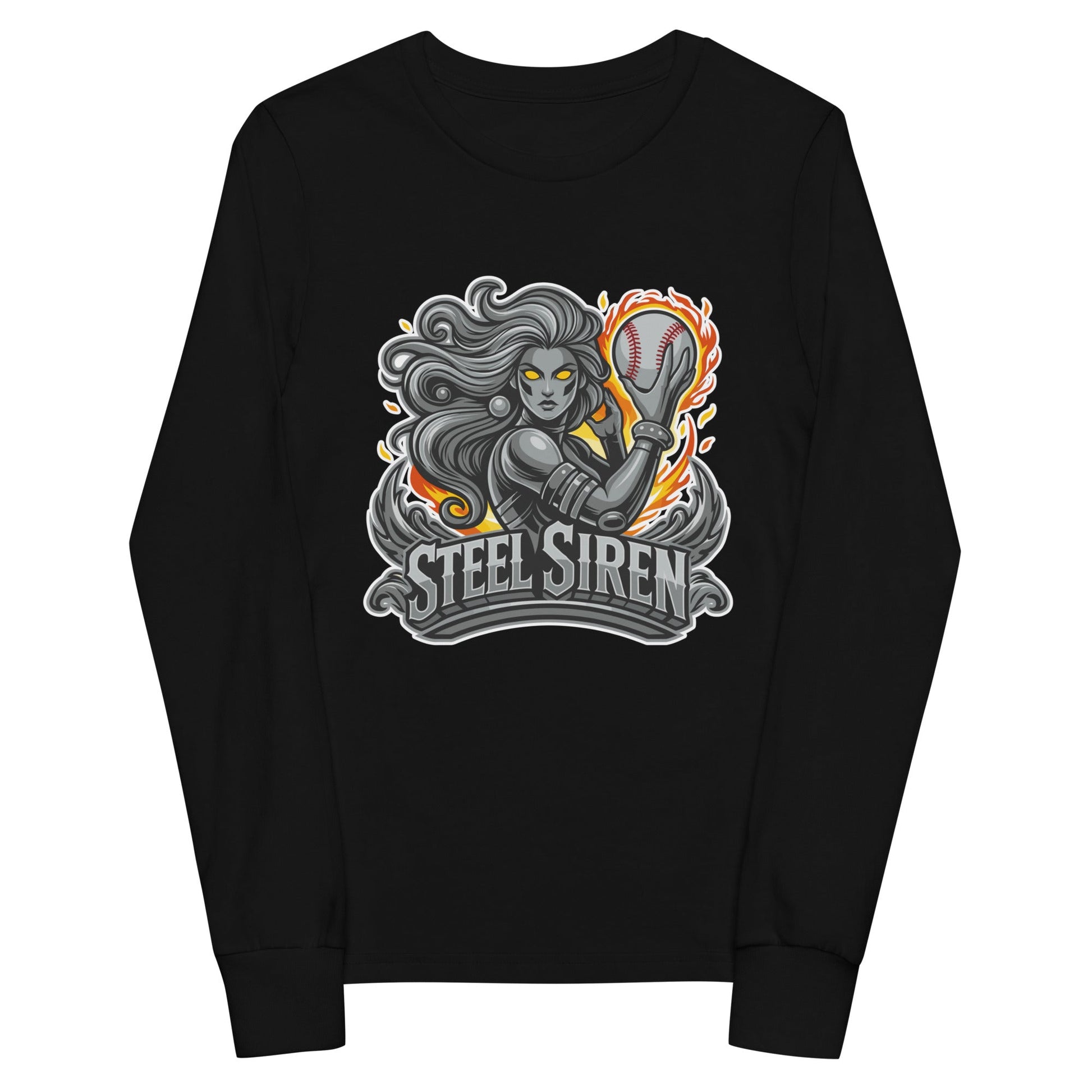 Performance | Youth Long Sleeve T-Shirt | STEEL SIREN | Mascot Logo