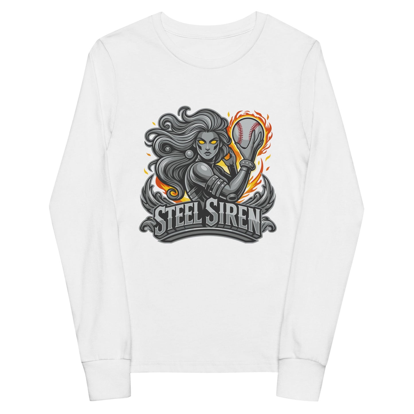 Performance | Youth Long Sleeve T-Shirt | STEEL SIREN | Mascot Logo
