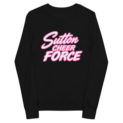 Performance | Youth Long Sleeve T-Shirt | Sutton Cheer Force | Script Logo