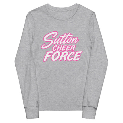 Performance | Youth Long Sleeve T-Shirt | Sutton Cheer Force | Script Logo