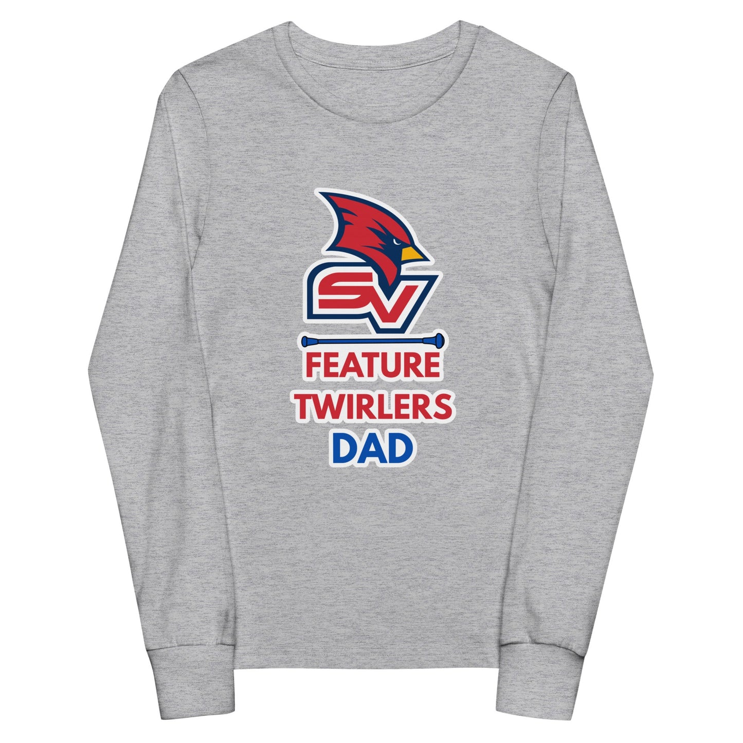 Performance | Youth Long Sleeve T-Shirt | SVSU Feature twirlers | Dad Logo