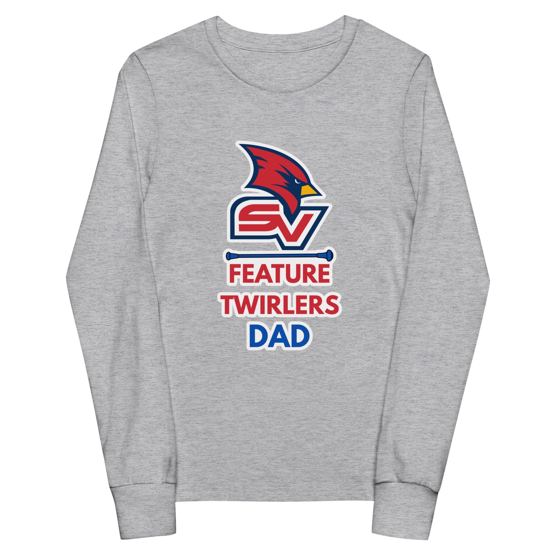 Performance | Youth Long Sleeve T-Shirt | SVSU Feature twirlers | Dad Logo