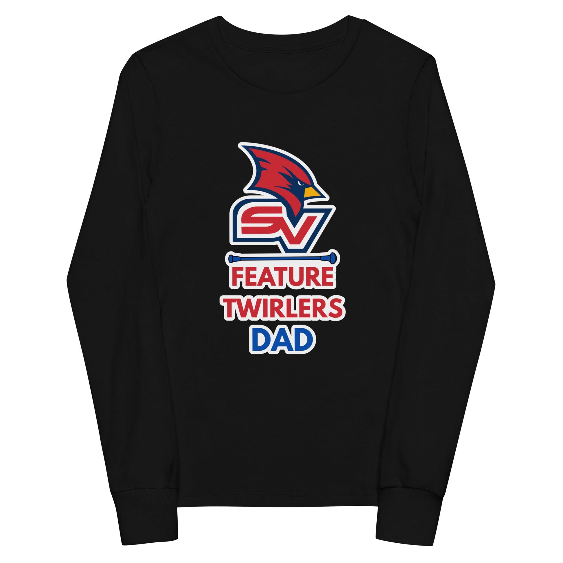 Performance | Youth Long Sleeve T-Shirt | SVSU Feature twirlers | Dad Logo