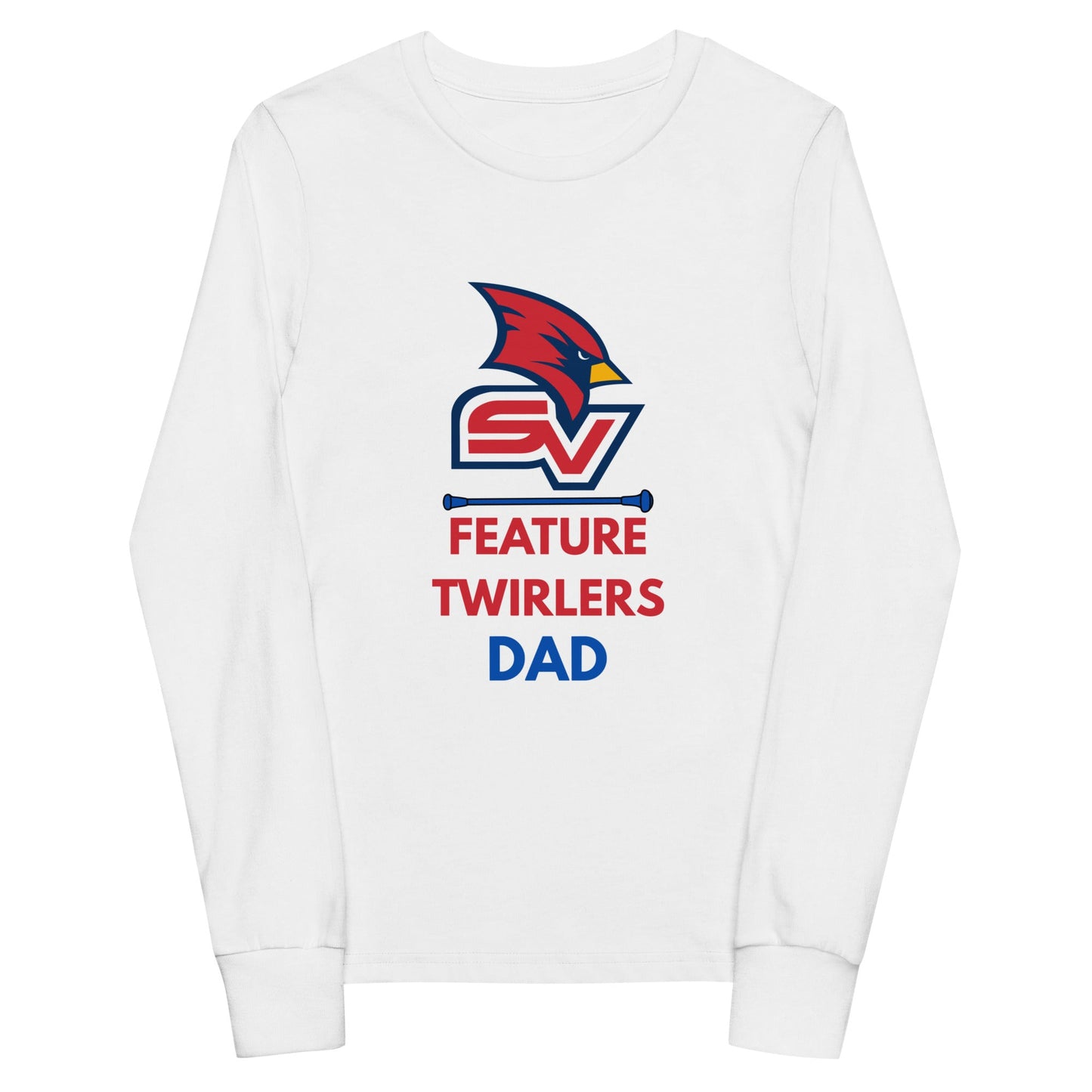 Performance | Youth Long Sleeve T-Shirt | SVSU Feature twirlers | Dad Logo