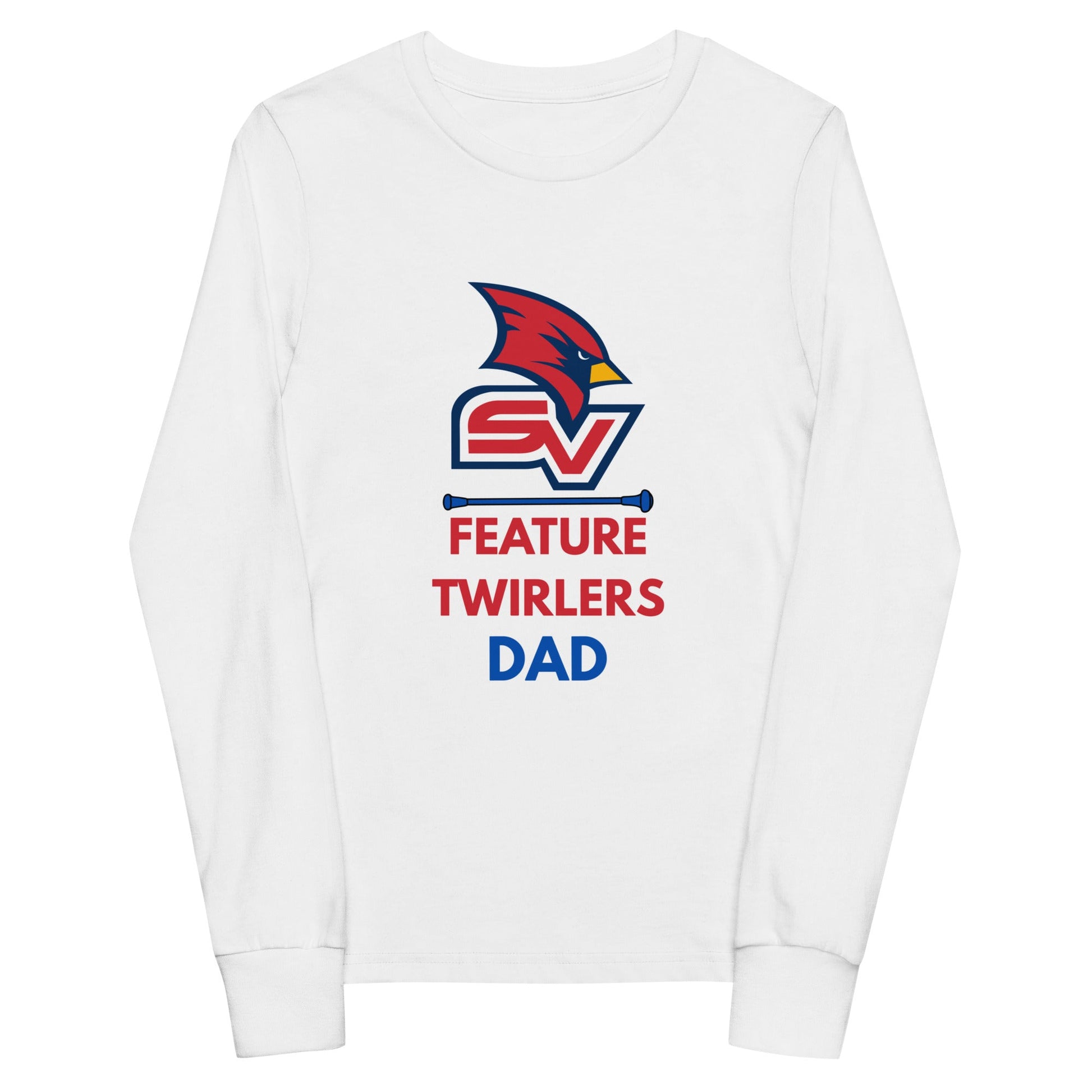 Performance | Youth Long Sleeve T-Shirt | SVSU Feature twirlers | Dad Logo