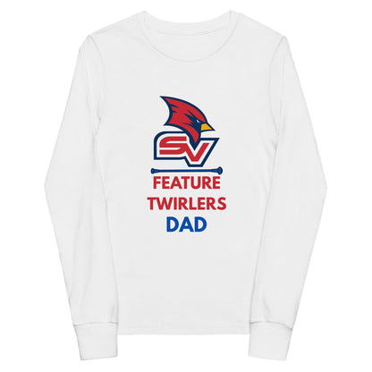 Performance | Youth Long Sleeve T-Shirt | SVSU Feature twirlers | Dad Logo