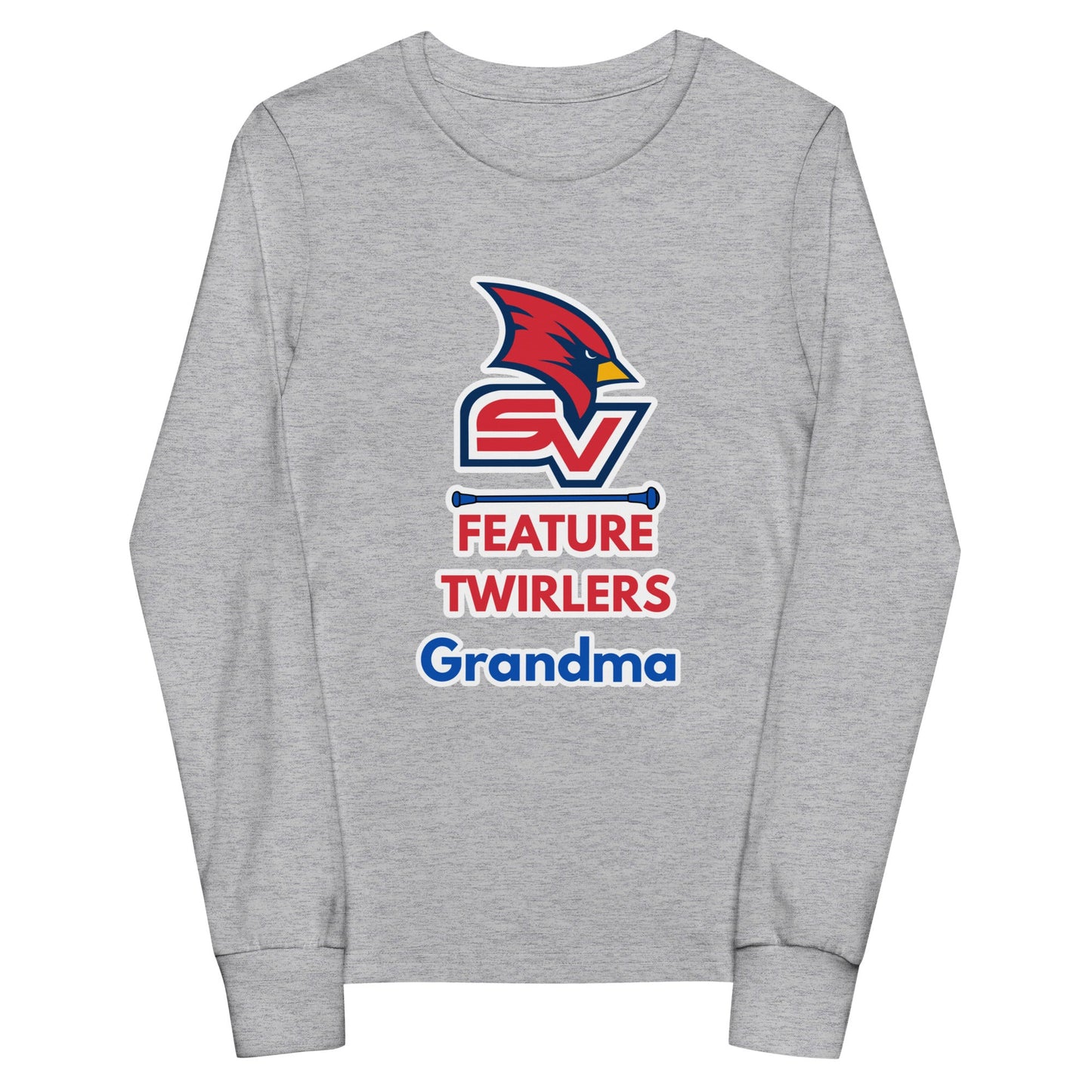 Performance | Youth Long Sleeve T-Shirt | SVSU Feature twirlers | Grandma Logo
