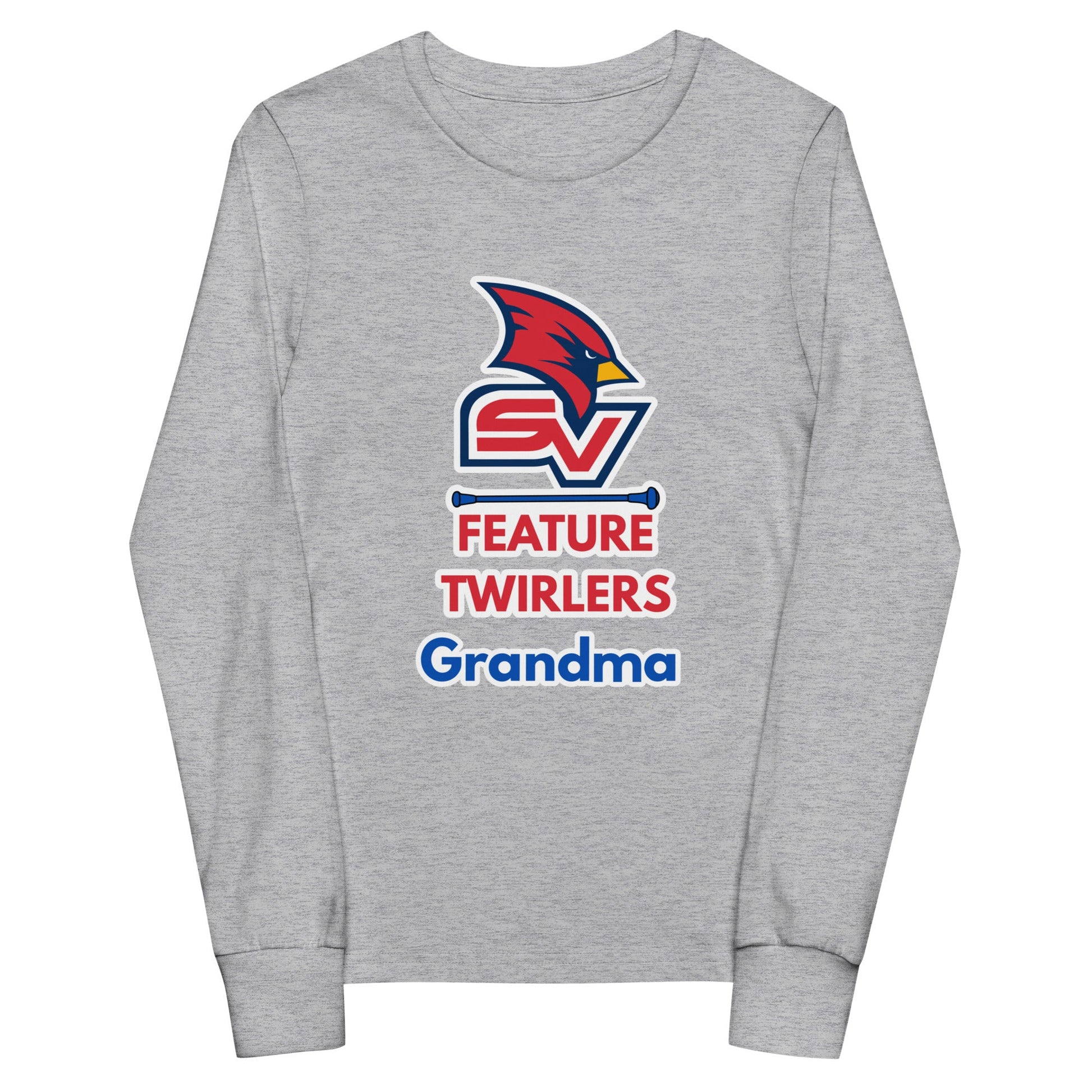 Performance | Youth Long Sleeve T-Shirt | SVSU Feature twirlers | Grandma Logo