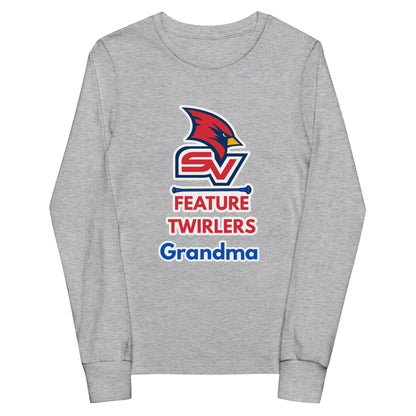 Performance | Youth Long Sleeve T-Shirt | SVSU Feature twirlers | Grandma Logo