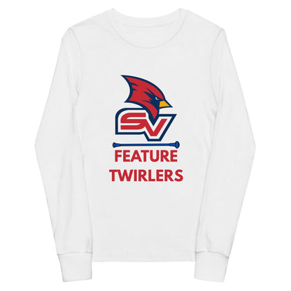 Performance | Youth Long Sleeve T-Shirt | SVSU Feature twirlers | Icon Logo
