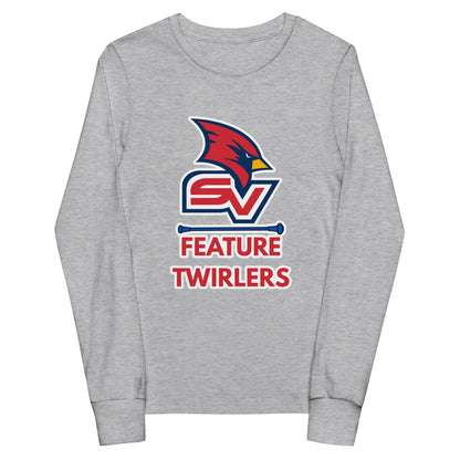 Performance | Youth Long Sleeve T-Shirt | SVSU Feature twirlers | Icon Logo