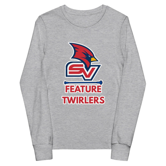 Performance | Youth Long Sleeve T-Shirt | SVSU Feature twirlers | Icon Logo