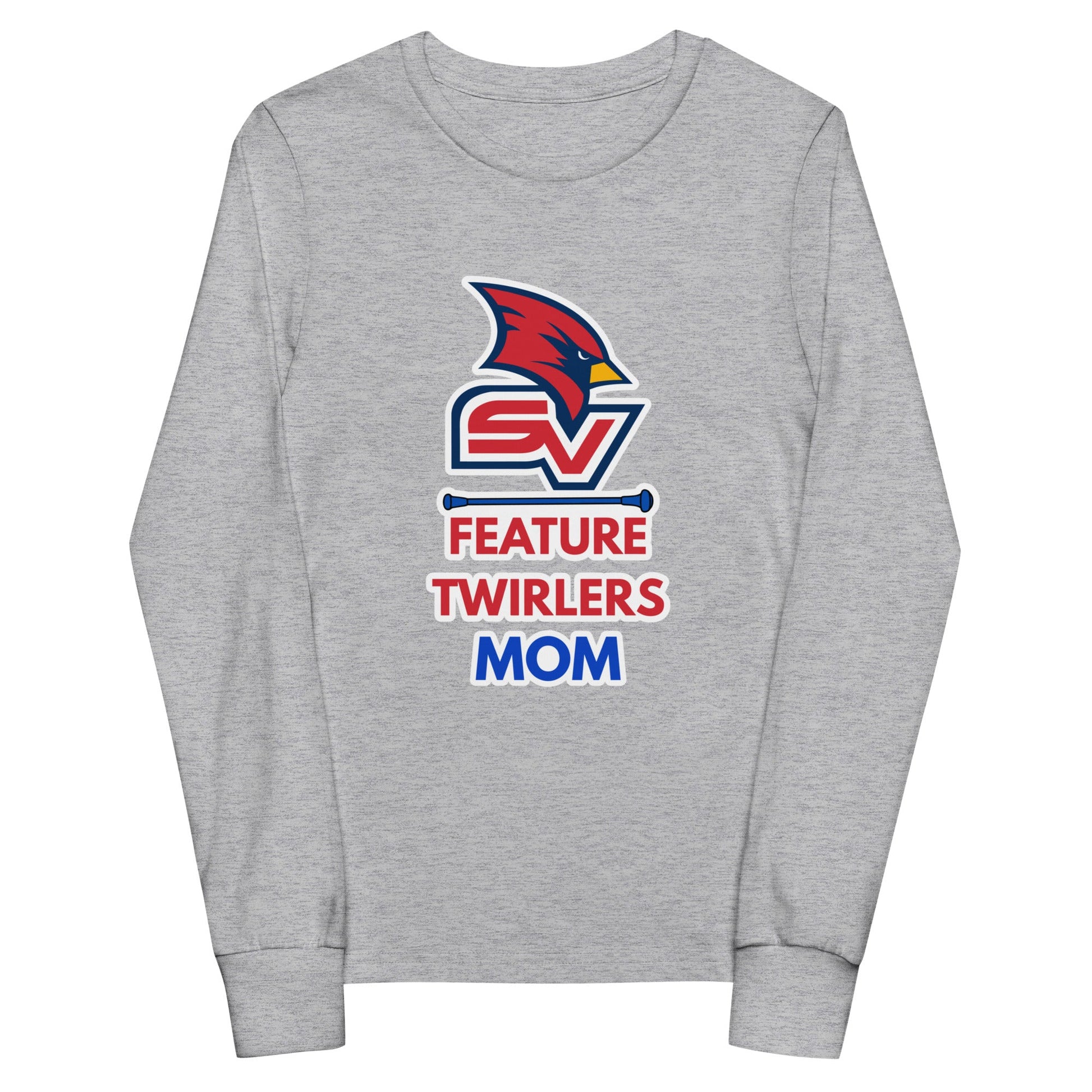 Performance | Youth Long Sleeve T-Shirt | SVSU Feature twirlers | Mom Logo