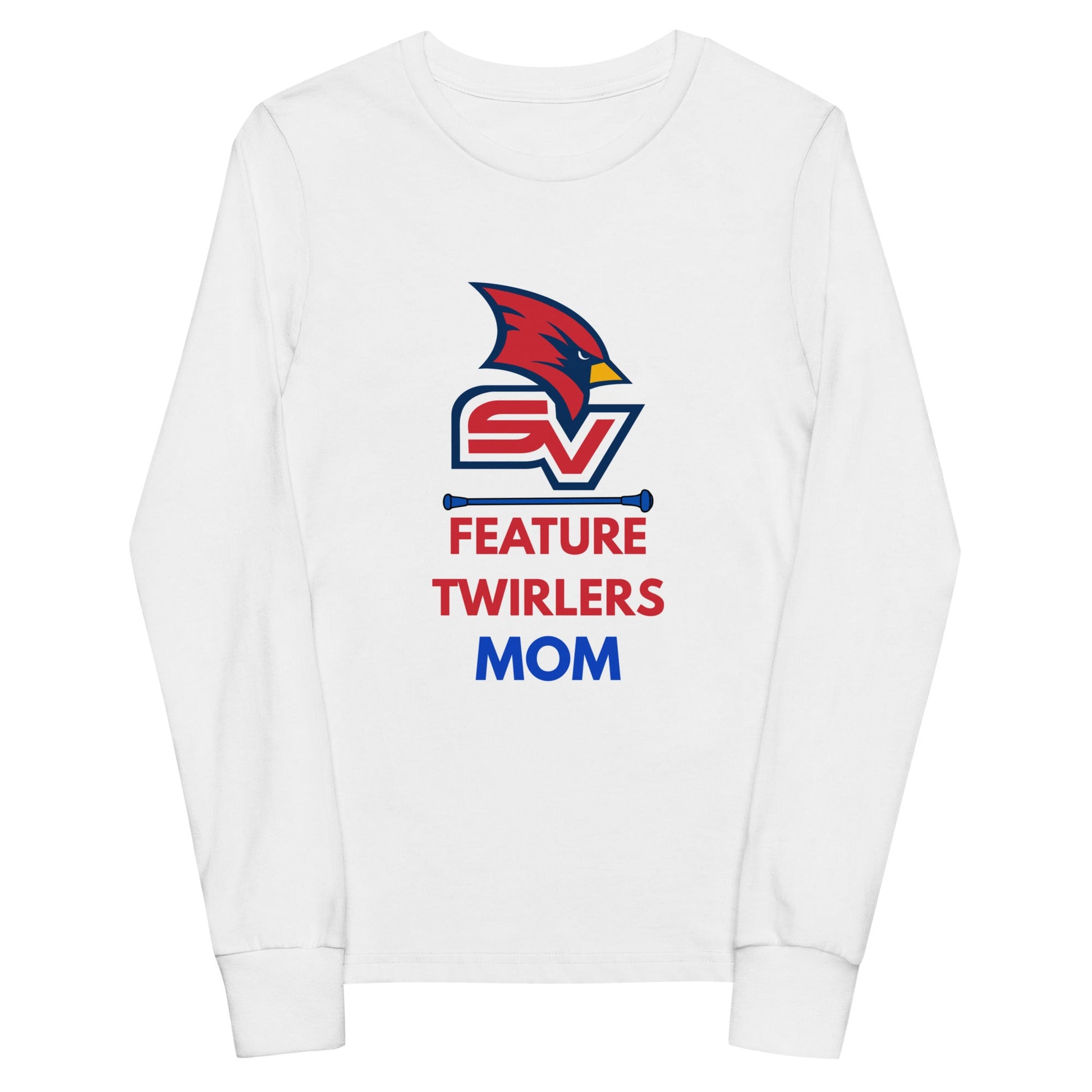 Performance | Youth Long Sleeve T-Shirt | SVSU Feature twirlers | Mom Logo