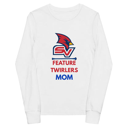 Performance | Youth Long Sleeve T-Shirt | SVSU Feature twirlers | Mom Logo