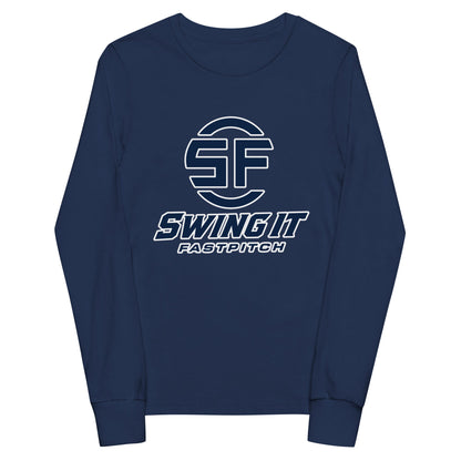 Performance | Youth Long Sleeve T-Shirt | Swing It Fastpitch | Crest Logo
